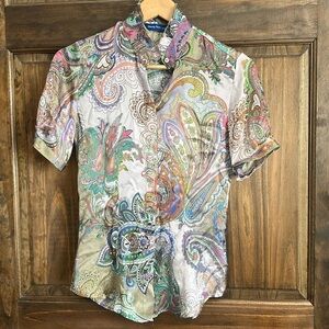 Georg Roth paisley Short Sleeve Top silk xxs